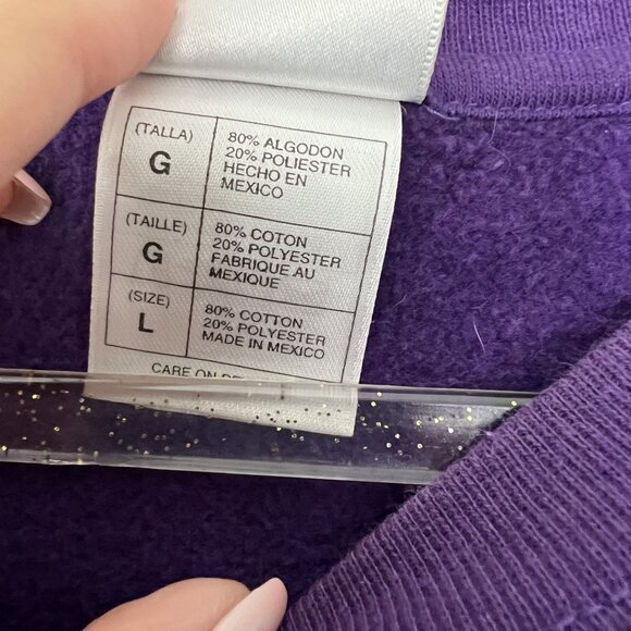 Vintage Disney Store Womens Large Eeyore Crewneck Sweatshirt Pullover Purple - Picture 5 of 6